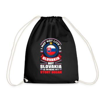 Slovak Slovakia Slovak Flag Quote - Drawstring Bag - black - Front