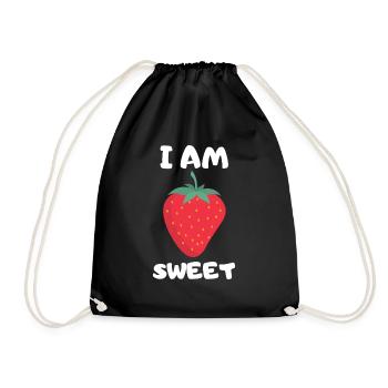 I am sweet - Design - Turnbeutel - Schwarz - Vorne