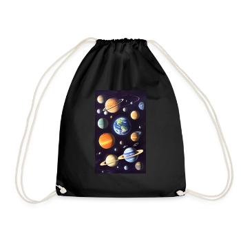 Space 01 - Drawstring Bag - black - Front