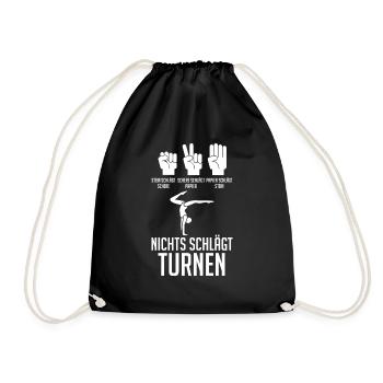 Turnen Gymnastik Turner - Turnbeutel - Schwarz - Vorne