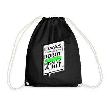 jokes robot engineering robotics sci fi computer - Turnbeutel - Schwarz - Vorne