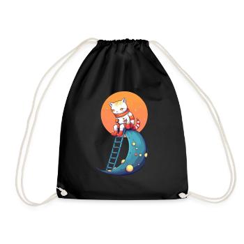 Ikk le chat sur la lune - Sac de sport léger - noir - Devant
