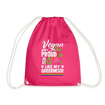 Vegan et fier tout comme mon Queerness Vegan - Sac de sport léger - fuchsia - Devant