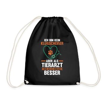 Veterinär Tiermedizin Tierarzt - Turnbeutel - Schwarz - Vorne