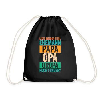 Vater Papa Opa Uropa - Turnbeutel - Schwarz - Vorne