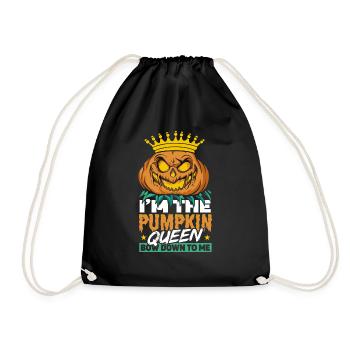 Ich bin die Pumkin Queen Verbeuge dich vor mir - Turnbeutel - Schwarz - Vorne