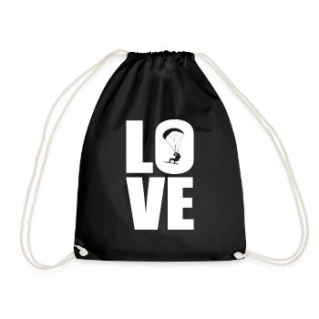 Kitesurfer Kite Sport - Drawstring Bag - black - Front