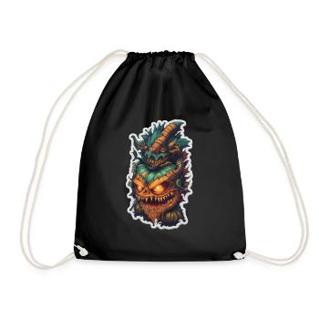 Helloween Pumpkin Monster - Drawstring Bag - black - Front