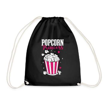 Popcorn Princess Femmes Mignon Soirée Cinéma Cinéma Sna - Sac de sport léger - noir - Devant