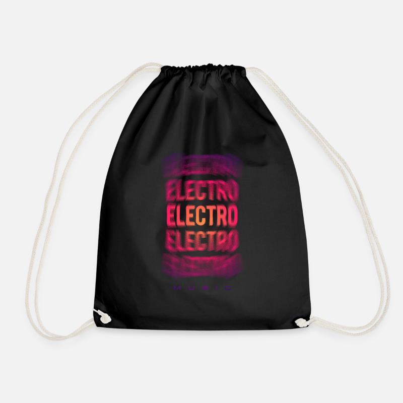 Electro Techno Rave - Drawstring Bag - black