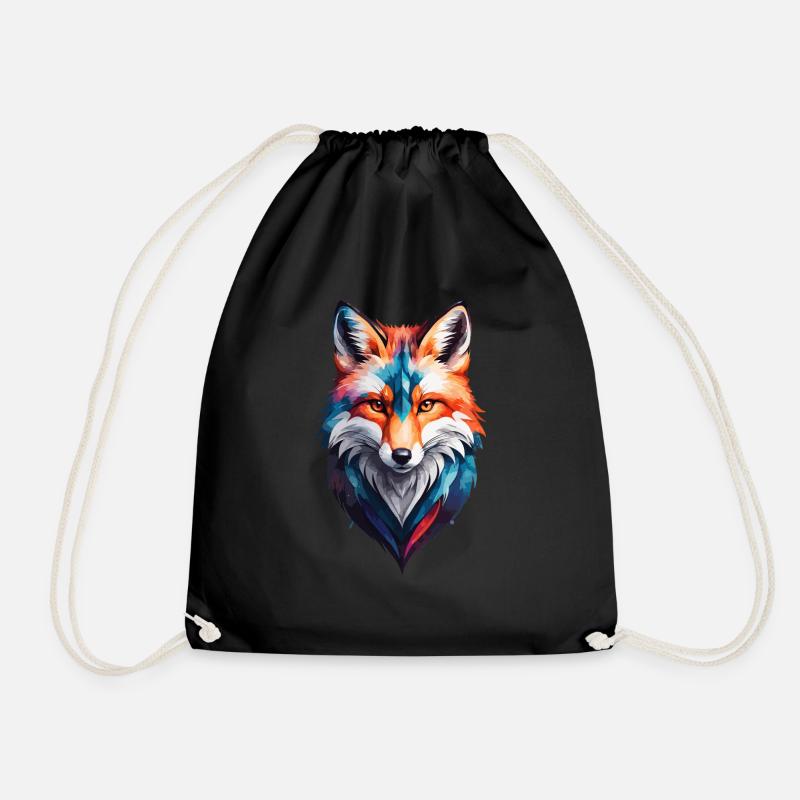 Fox Watercolors - Turnbeutel - Schwarz