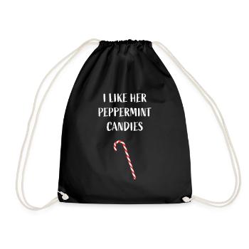 I like her Peppermint Candies Partner Look Humor - Drawstring Bag - black - Front