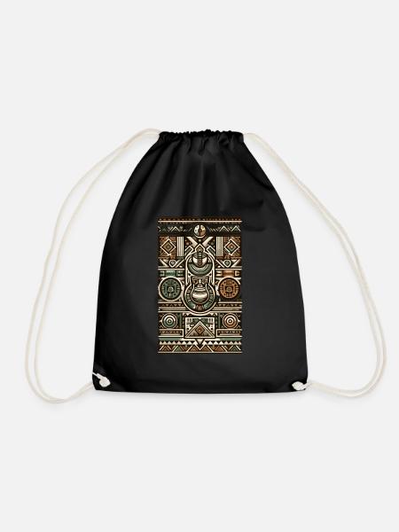 Traditional Ayahuasca Ceremony Patterns - Turnbeutel - Schwarz