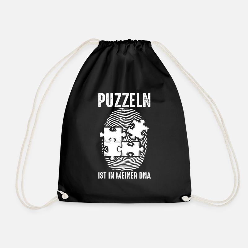 Puzzlefan Puzzler Puzzleteile Puzzle - Turnbeutel - Schwarz