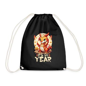 Year Of The Dragon Happy Chinese New Year 2024 - Turnbeutel - Schwarz - Vorne