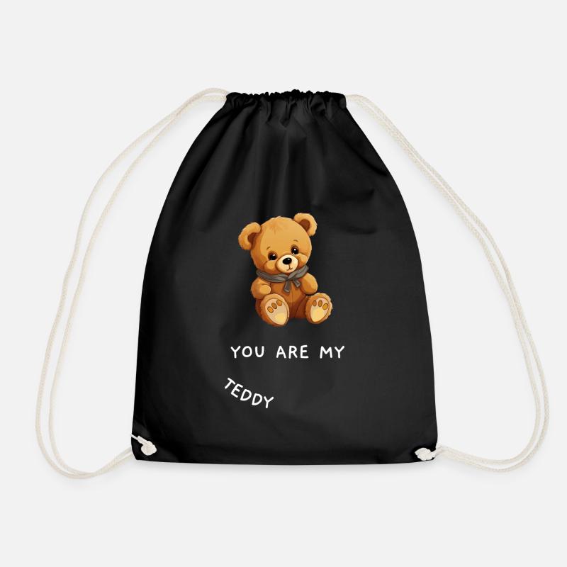 Teddy | You are my Teddy - Drawstring Bag - black