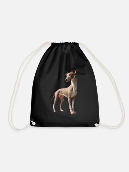 Whippet - Italienischer Windhund, Superhund - Turnbeutel - Schwarz