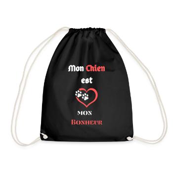 Mon Chien est mon gourou de Bonheur - Sac de sport léger - noir - Devant