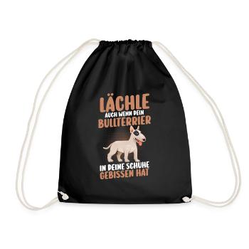 Dog Bull Terrier - Drawstring Bag - black - Front