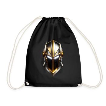 Gold Knight's Helmet - Drawstring Bag - black - Front