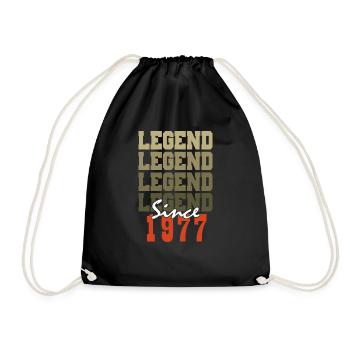 Vintage Born A Month One Month 1977 47th Birthday Gift - Drawstring Bag - black - Front
