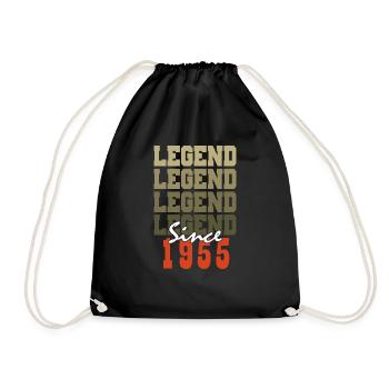 Vintage Born A Month One Month 1955 69th Birthday Gift - Drawstring Bag - black - Front
