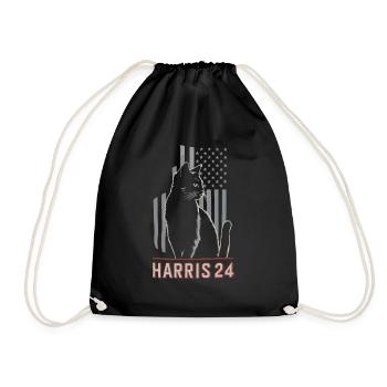 Kamala Harris 24 Cat Lady Supporter - Turnbeutel - Schwarz - Vorne