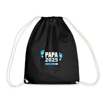 Dad 2025 Loading - Gift for Fathers-to-be - Drawstring Bag - black - Front