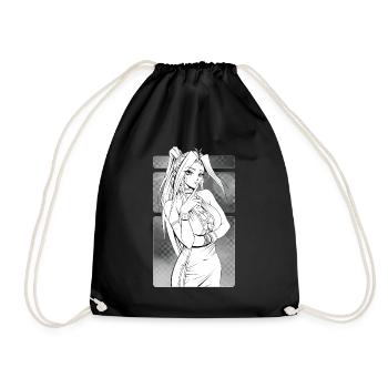 Japanisches Manga-Mädchen - Turnbeutel - Schwarz - Vorne