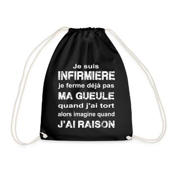 Je suis infirmiere - Sac de sport léger - noir - Devant
