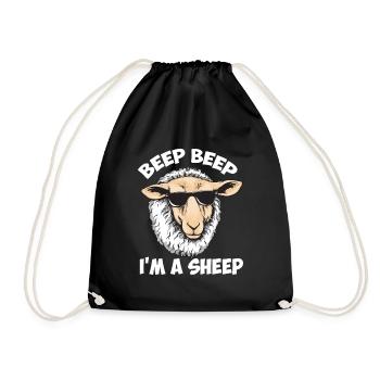 Beep Beep I'm A Sheep - Schaf Herde Sonnenbrille - Turnbeutel - Schwarz - Vorne