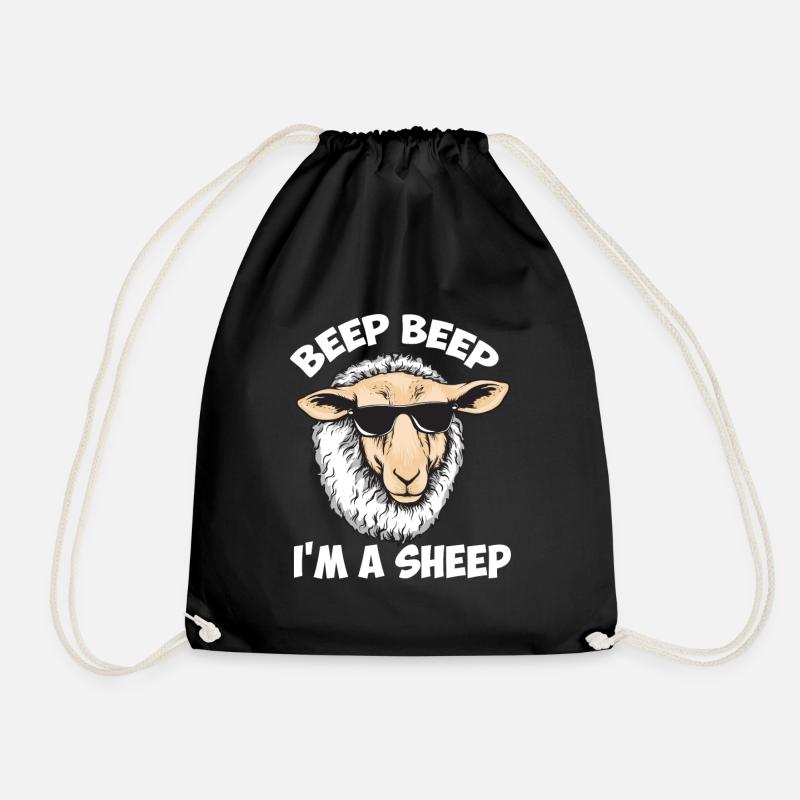 Beep Beep I'm A Sheep - Schaf Herde Sonnenbrille - Turnbeutel - Schwarz