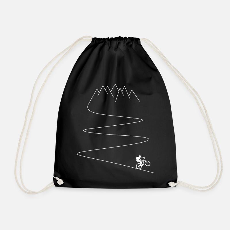 MTB mountain bike cycling - Drawstring Bag - black