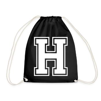 h - Drawstring Bag - black - Front