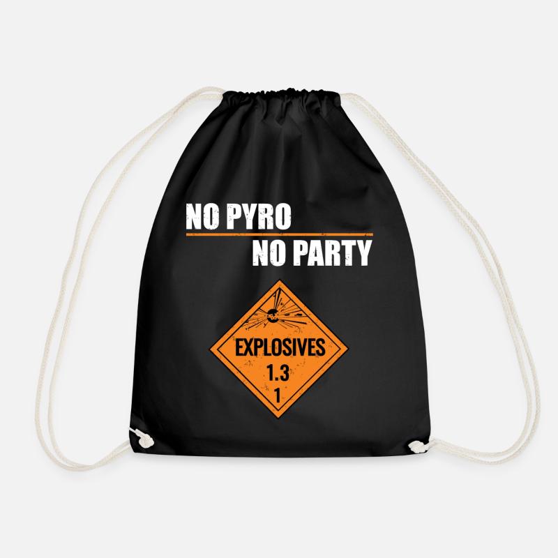 No Pyro No Party - Turnbeutel - Schwarz