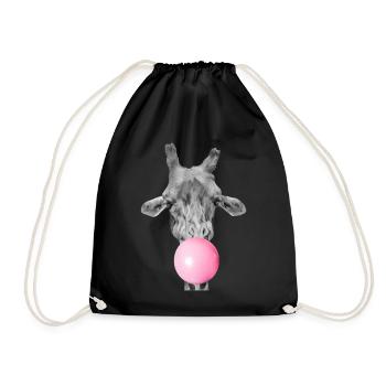 Giraffe und kaugummi - Turnbeutel - Schwarz - Vorne
