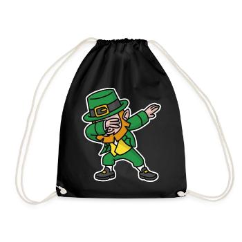 Dab dabbing leprechaun St. Patrick's day - Turnbeutel - Schwarz - Vorne