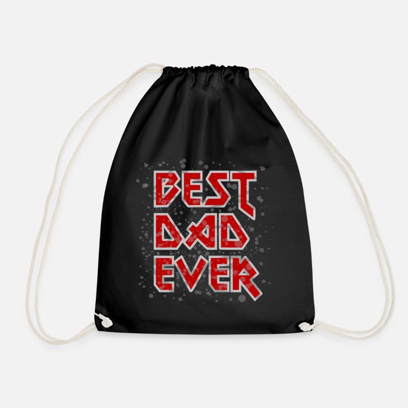 Best Dad Ever metal rock cool Spruch rot Vater - Turnbeutel - Schwarz