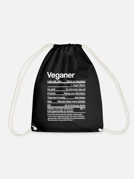 VEGANER NÄHRWERTE - Turnbeutel - Schwarz