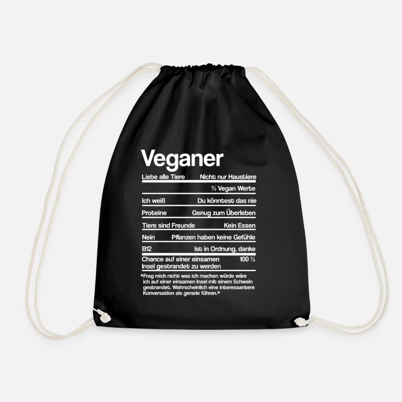 VEGANER NÄHRWERTE - Turnbeutel - Schwarz