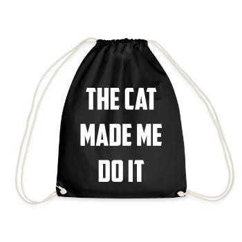 The Cat Made Me Do It - Drawstring Bag - black - Front