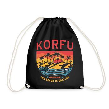 Corfou Grèce Beach Design - Sac de sport léger - noir - Devant