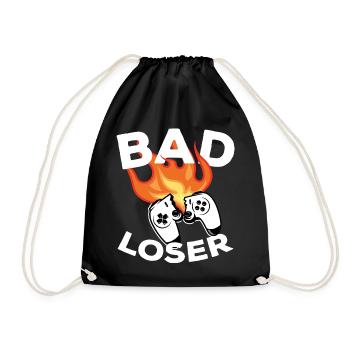 Bad loser Gamer Gamer Gamer Gaming Spiele - Turnbeutel - Schwarz - Vorne