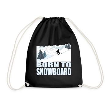 Born to Snowboard - Wintersport - Turnbeutel - Schwarz - Vorne