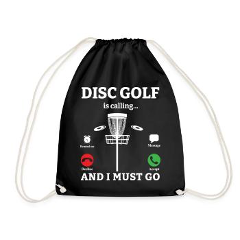 Disc Golf Frisbee Golf Ultimate Frisbee Retro Disc - Drawstring Bag - black - Front