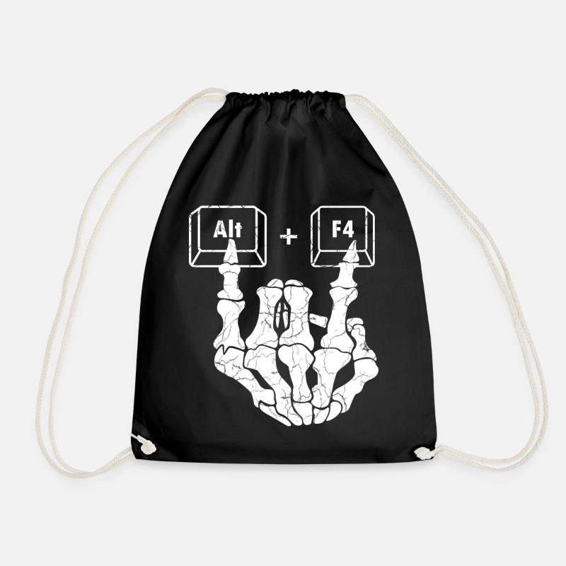 Humorous Anatomy Hand Multiple Choice - Drawstring Bag - black