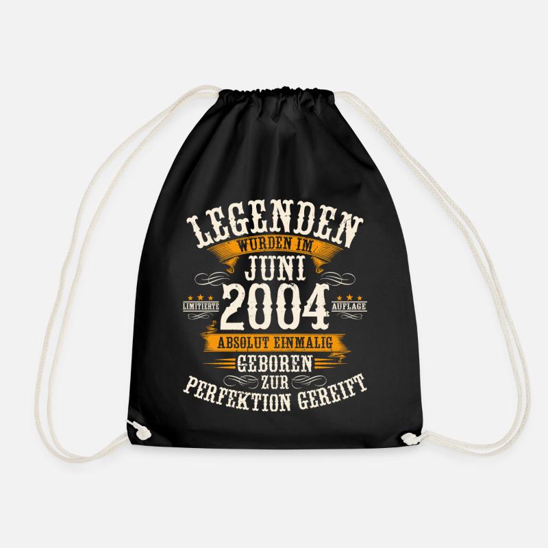 Legenden Juni Jahrgang 2004 Geburtstag Geschenk - Turnbeutel - Schwarz