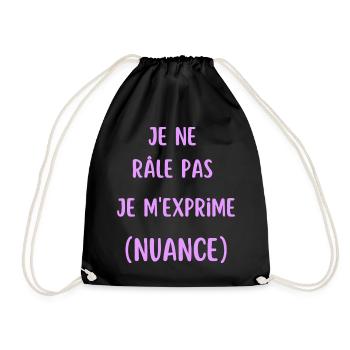 Je ne râle pas je m'exprime - Sac de sport léger - noir - Devant