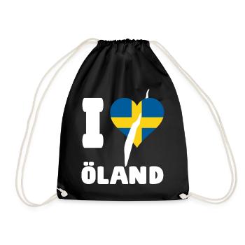 I LOVE ÖLAND Schweden - Turnbeutel - Schwarz - Vorne