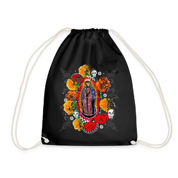 Halloween Day of the Dead Guadalupe - Drawstring Bag - black - Front